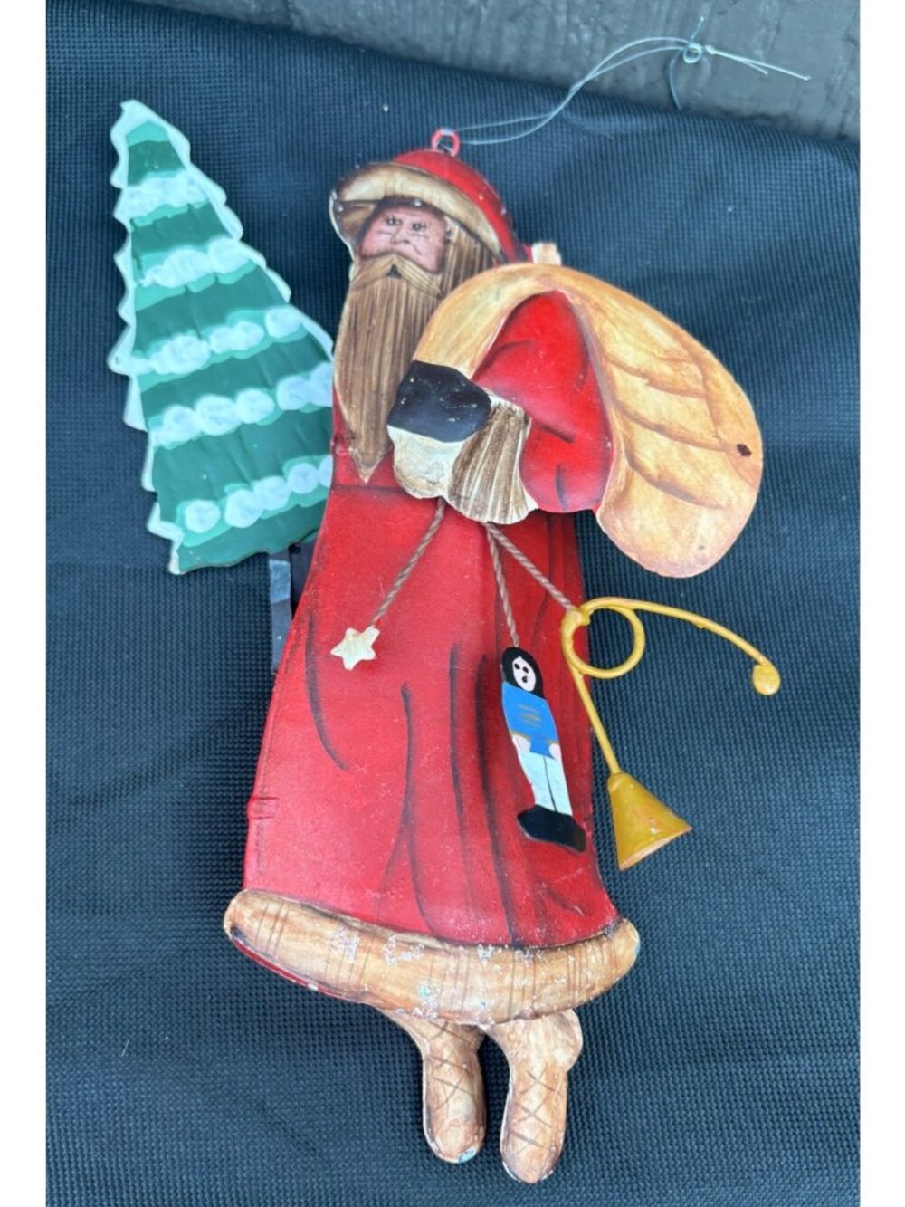 Hand-Painted Department 56 Metal Santa Claus Figurine Vintage Christmas Decor
